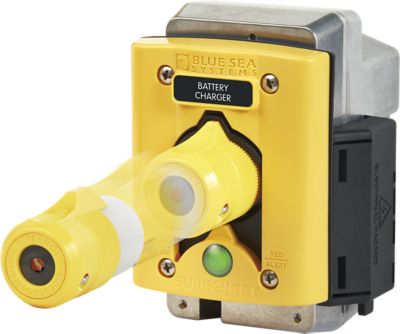 Yellow Blue Sea Systems Sure Eject 7851-BSS, 20 Amp, 120VAC, featuring a battery charger indicator.