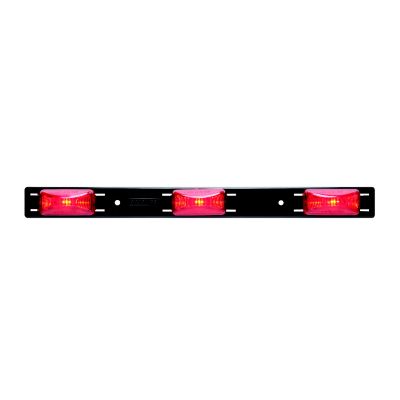 Black bar with 3 red rectangular lights on it