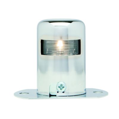 LED heavy-duty license plate light with durable casing, featuring a sleek round design for enhanced vehicle visibility.