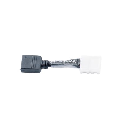 Extension plug for LED light strips by Accele Electronics, black and white connectors, compact design for easy installation.