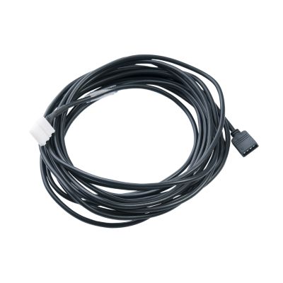 Black Accele Electronics extension cable with plug and tap connectors for LED light strips, coiled and ready for installation.