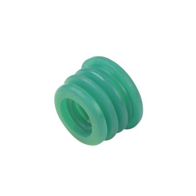 Green Littelfuse LTX Series MIDI cable seal, spiral design, used for electrical applications, model 868-953.