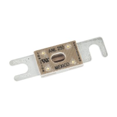 Eaton Bussmann ANL-250 fuse, non-time delay, low voltage limiter, 250 amp, 32VDC, with visible connection points.