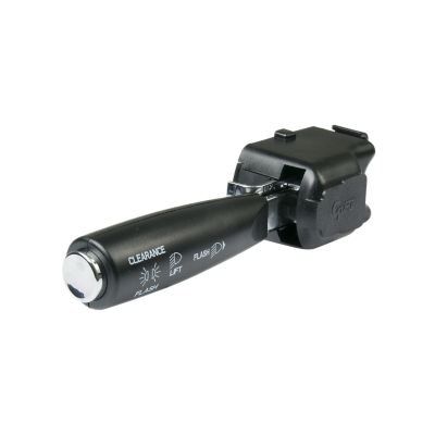 Turn signal switch with flash-to-pass and marker flash features, showcasing multiple light-indicating icons on the lever.