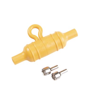Yellow waterproof AGC fuse holder for 30 Amp automotive and marine applications, featuring a durable design.