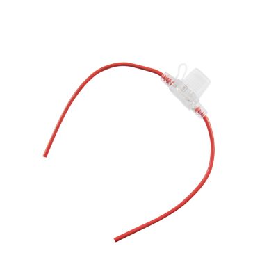 MINI inline fuse holder with clear indicator, featuring red leads for easy electrical connections, suitable for 20 Amp, 32V systems.