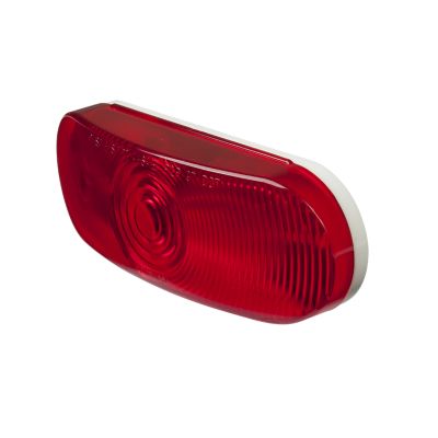Oval red Optronics ST70RB lamp for stop, tail, turn signals with textured lens.