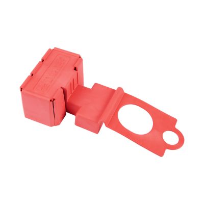 Red Littelfuse ZCASE BMZ series fuse holder cover, designed for 2 or 3-way setups, featuring durable construction.