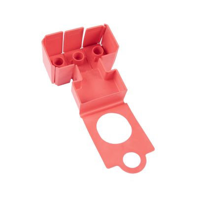 Bottom view of red Littelfuse ZCASE BMZ series fuse holder cover, designed for 2 or 3-way setups, featuring durable construction.