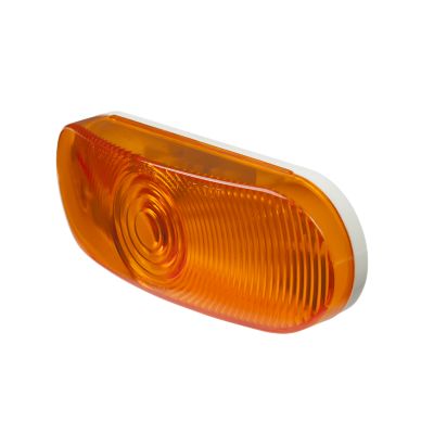 Amber oval lamp for stop, tail, or turn signals featuring a durable design. Ideal for vehicle lighting needs.