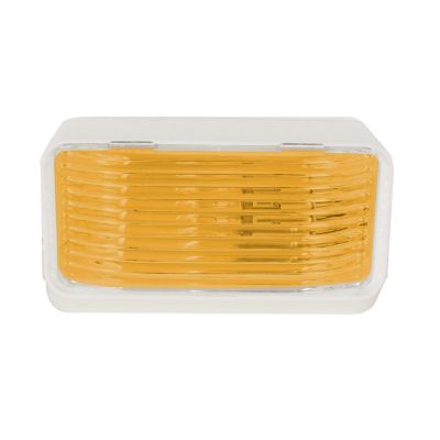 Amber utility light that can be used as an RV porch light. Features an acrylic lens with replaceable bulb.