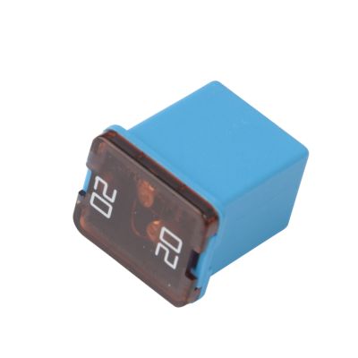 Blue Littelfuse low profile JCASE fuse, 20 Amp, suitable for various electrical applications.