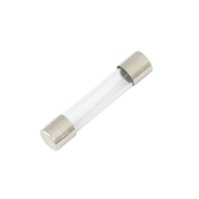 AGC glass fuse by Littelfuse, 5 Amp, 32V, featuring a transparent tube with metallic ends, used in electrical applications.