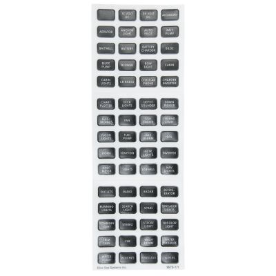 Black fuse block labels by Blue Sea Systems, featuring 60 labels for marine applications. Ideal for labeling various circuits.