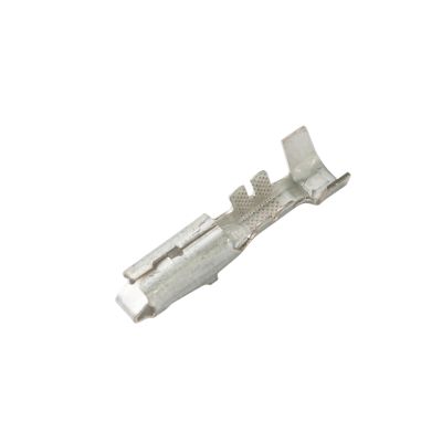 Female Metri-Pack 280 terminal by Aptiv, showcasing metal finish and terminal design for wire connections.