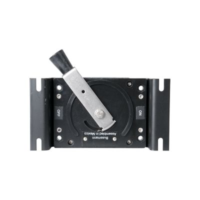 Heavy-duty Eaton Bussmann battery disconnect switch with an on/off lever, designed for reliable power disconnection.