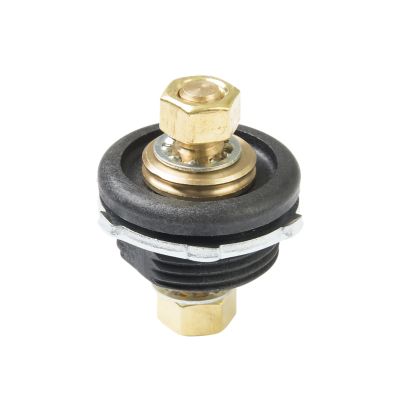 Black Cole Hersee feeder stud with brass fittings, suitable for 6-36V applications, showcases detailed craftsmanship.