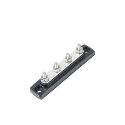 Blue Sea Systems 4 Gang BusBar with #10-32 studs, designed for 100 Amp capacity, ideal for electrical applications.