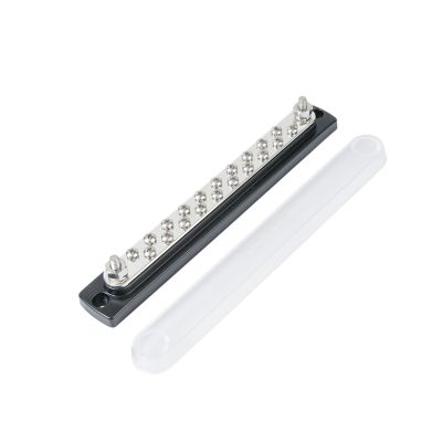 Blue Sea Systems common busbar with cover, featuring a 20 gang design for efficient electrical connections.