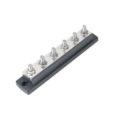 Blue Sea Systems 2126-BSS MaxiBus Bar with 6 studs, ideal for high amperage connections, durable and compact design.