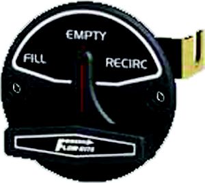 FILL/EMPTY/RECIRC BK/WHITE LET ACTUATOR FOR V SERIES