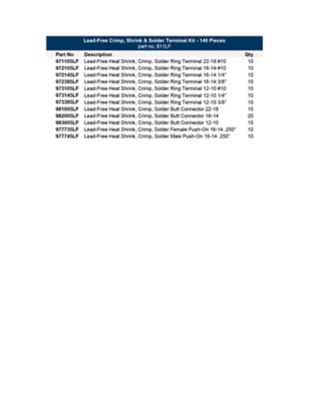 Kit 811LF contents