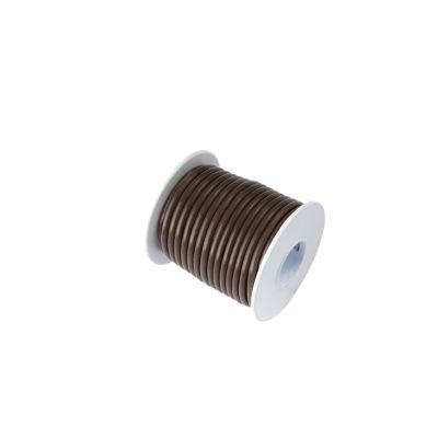 Brown 16 gauge primary wire on thrifty spool, ideal for various electrical applications.