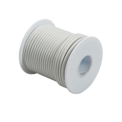 White spool of 18-gauge wire coiled neatly, ideal for budget-friendly electrical or crafting projects.