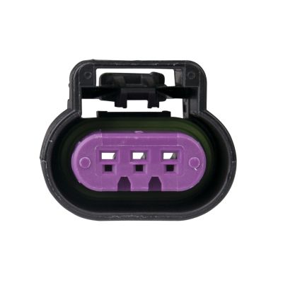Female housing connector with purple interior, showcasing 2-way and 3-way compatibility for GT 150 series.