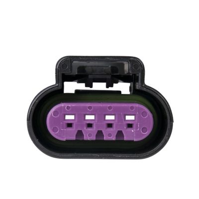 GT 15 female housing connector with visible 5-way socket design, featuring a purple insert and black exterior.