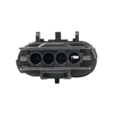 GT 150 male housing connector, featuring a 4-way and 5-way design in durable black material, shown from the front angle.