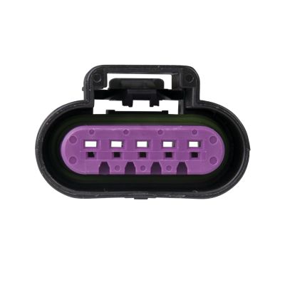 GT 15 Female Housing connector with 4-way and 5-way configuration, featuring a sturdy purple and black design.