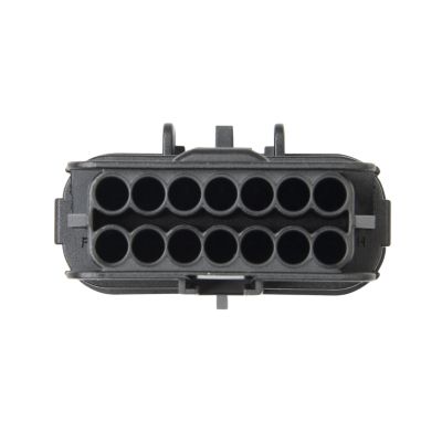 GT 150 male housing with multiple circular ports in a durable black design, showcasing 14-way and 16-way configurations.