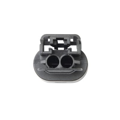 GT 280 female housing, 2-way and 3-way connector, black plastic design, front view focusing on socket openings.