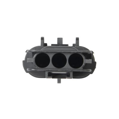 Aptiv GT 280 3-Way Connector with black male housing, featuring three round openings, designed for secure connections.