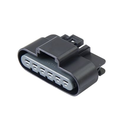 Aptiv GT 280 6-way female connector with a sleek black housing for secure electrical connections.
