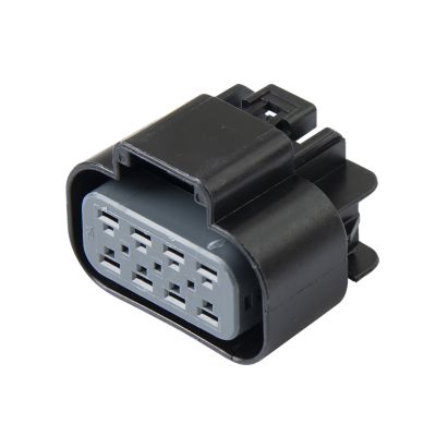 Aptiv GT 280 8-Way Connector, Female Housing for automotive electrical systems, black casing with grid-like openings.