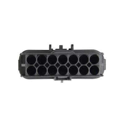 GT 280 male housing connector with multiple slots in a rectangular layout. Ideal for efficient electrical connections.