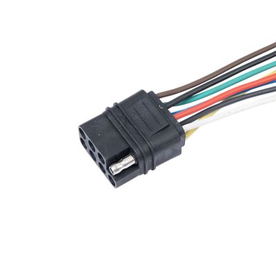 Female 8-way molded connector with colored wires, replacement part for item 74895, close-up view.