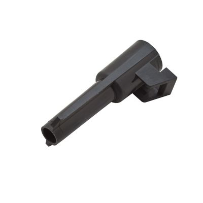 Black Aptiv Metri-Pack 280 1-way male connector housing, featuring streamlined design and sturdy construction.