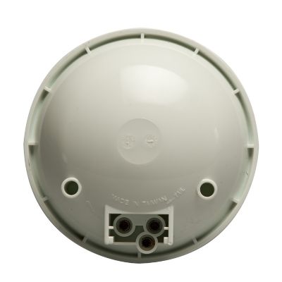 Back view of Optronics BU45CB, crystal back-up light with a sleek white casing and clear lens design.