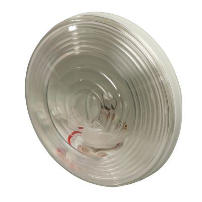 Side view of Optronics BU45CB, crystal back-up light with a sleek white casing and clear lens design.
