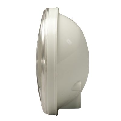 Side view of Optronics BU45CB, crystal back-up light with a sleek white casing and clear lens design.