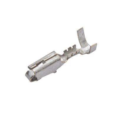 Female Metri-Pack 280 terminal with metal prongs, showcasing precision design for effective wire connectivity.
