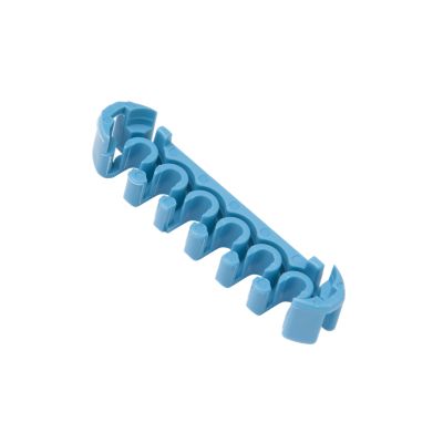 Blue Aptiv Metri-Pack 280 6-Way TPA connector, female type, showcasing its curved and modular design against a white background.