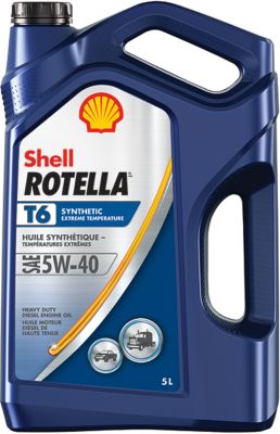 Rotella® T6 synthetic Heavy Duty Engine Oil, 5W40, 5 Liters