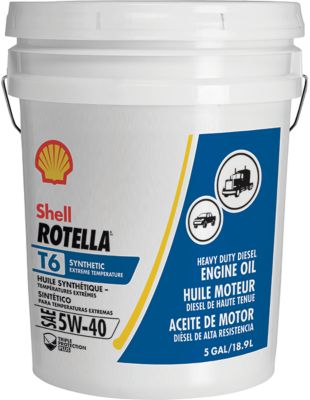 Rotella® T6 synthetic Heavy Duty Engine Oil, 5W40, 18.9 Liters