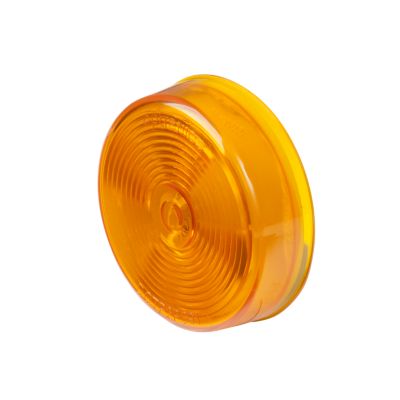 Amber Optronics MC53AB clearance marker lamp, featuring a round design and ribbed pattern for visibility and safety.