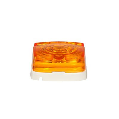 Amber scalloped lamp with clear marking, Optronics MC42AB, features a radiant amber hue and unique design.