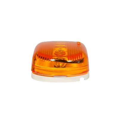 Oval amber marker lamp with two bulbs, featuring a sleek design and vibrant color. Ideal for vehicle lighting solutions.